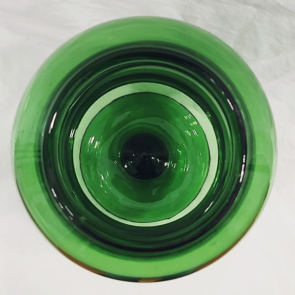 Mid-Century Modern Oversized Signed Green Art Glass Vase - Picture 4 of 5